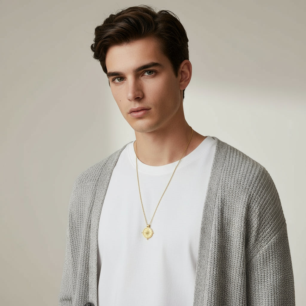 Gold Compass Necklace