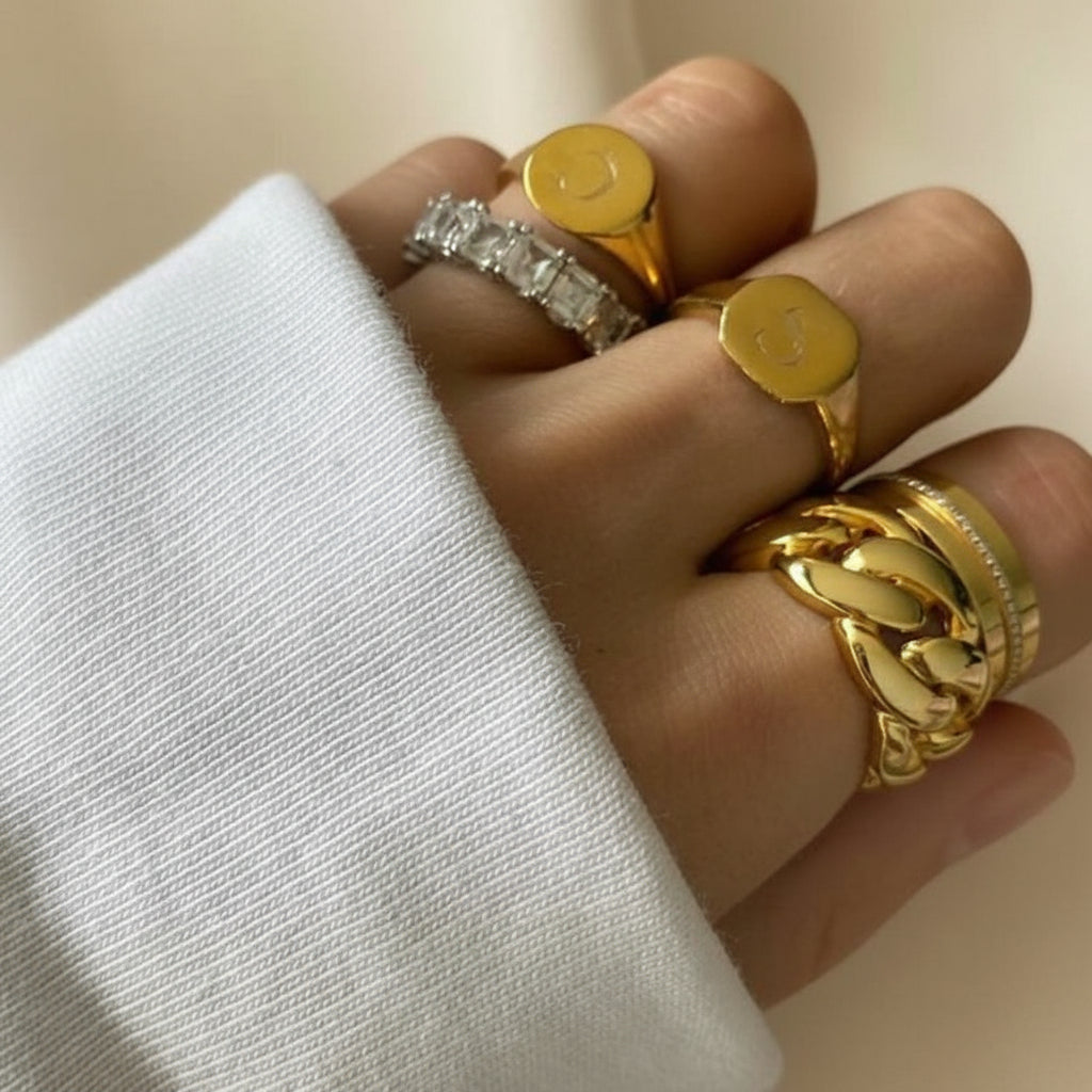 Sculpted Chain-Link Gold Ring