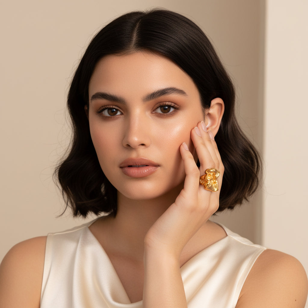 Gold-Tone Sculptural Adjustable Ring