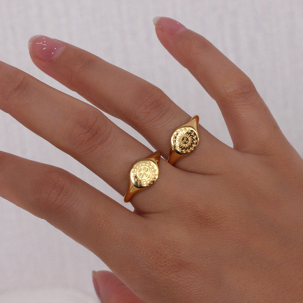 Solari Textured Dome Ring — Gold Edition
