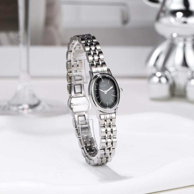 Oval Stainless-Steel Watch