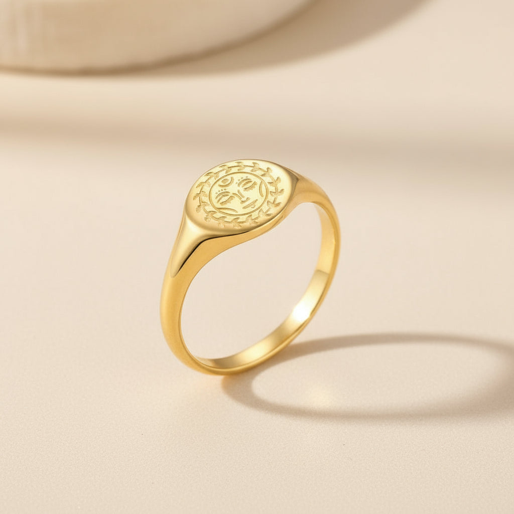 Solari Textured Dome Ring — Gold Edition