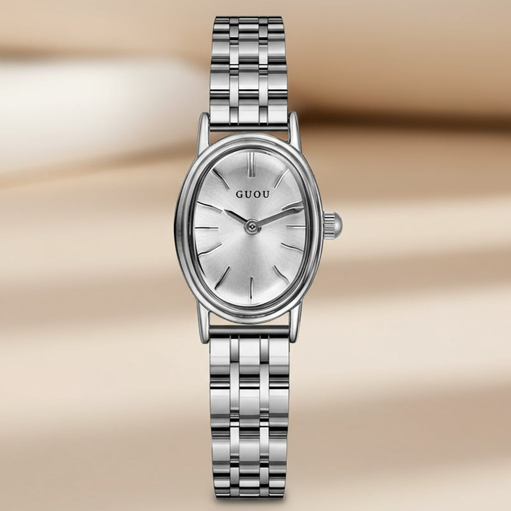 Oval Stainless-Steel Watch