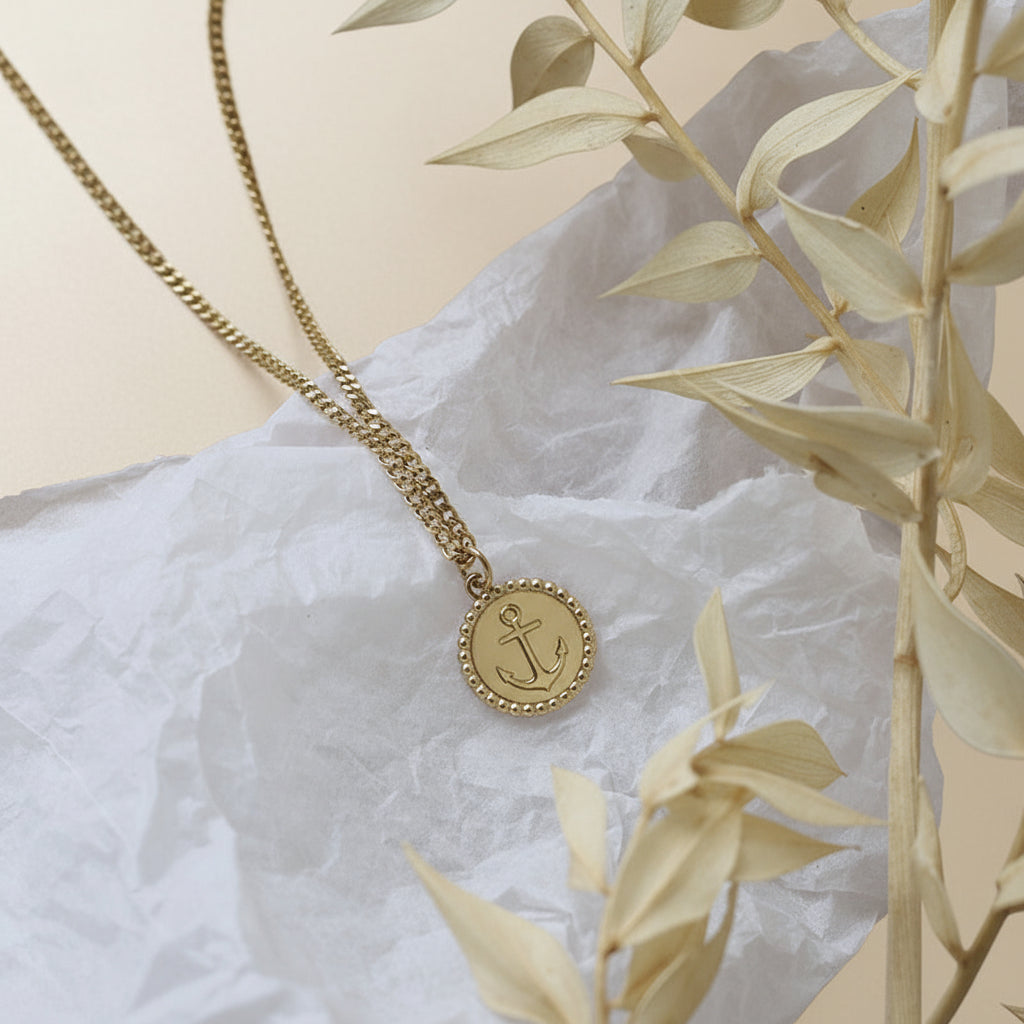 Portrait Gold Necklace Stack — Layered Titanium Steel