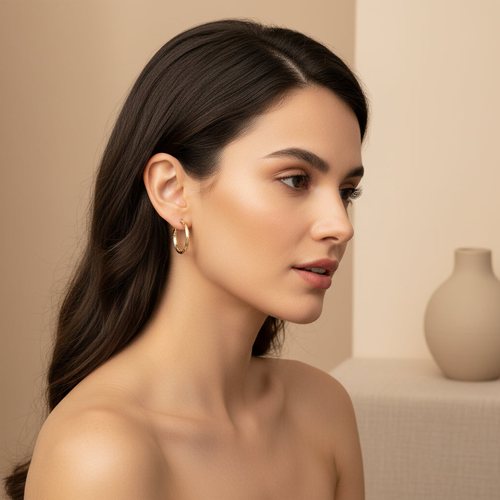 Duo Charm Hoop Earrings