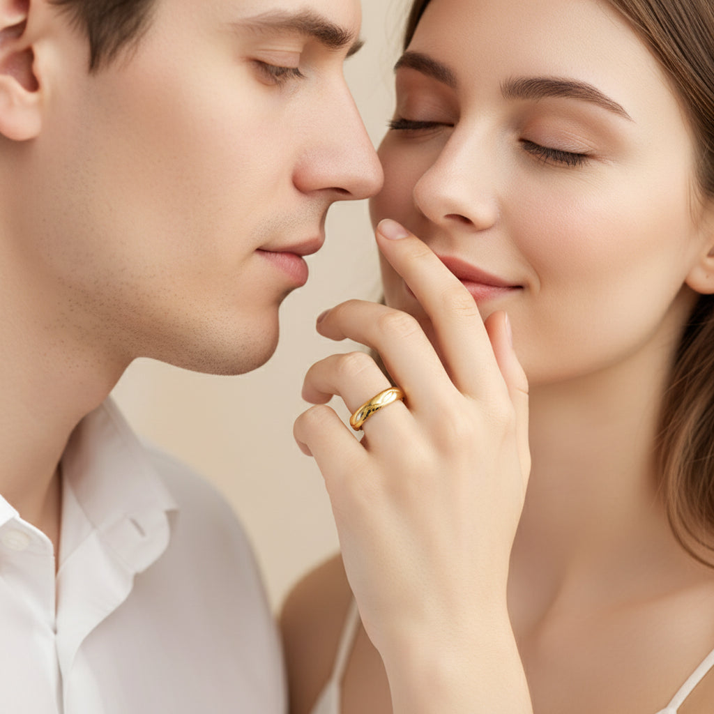 The Unity Rings in 18K Gold Titanium