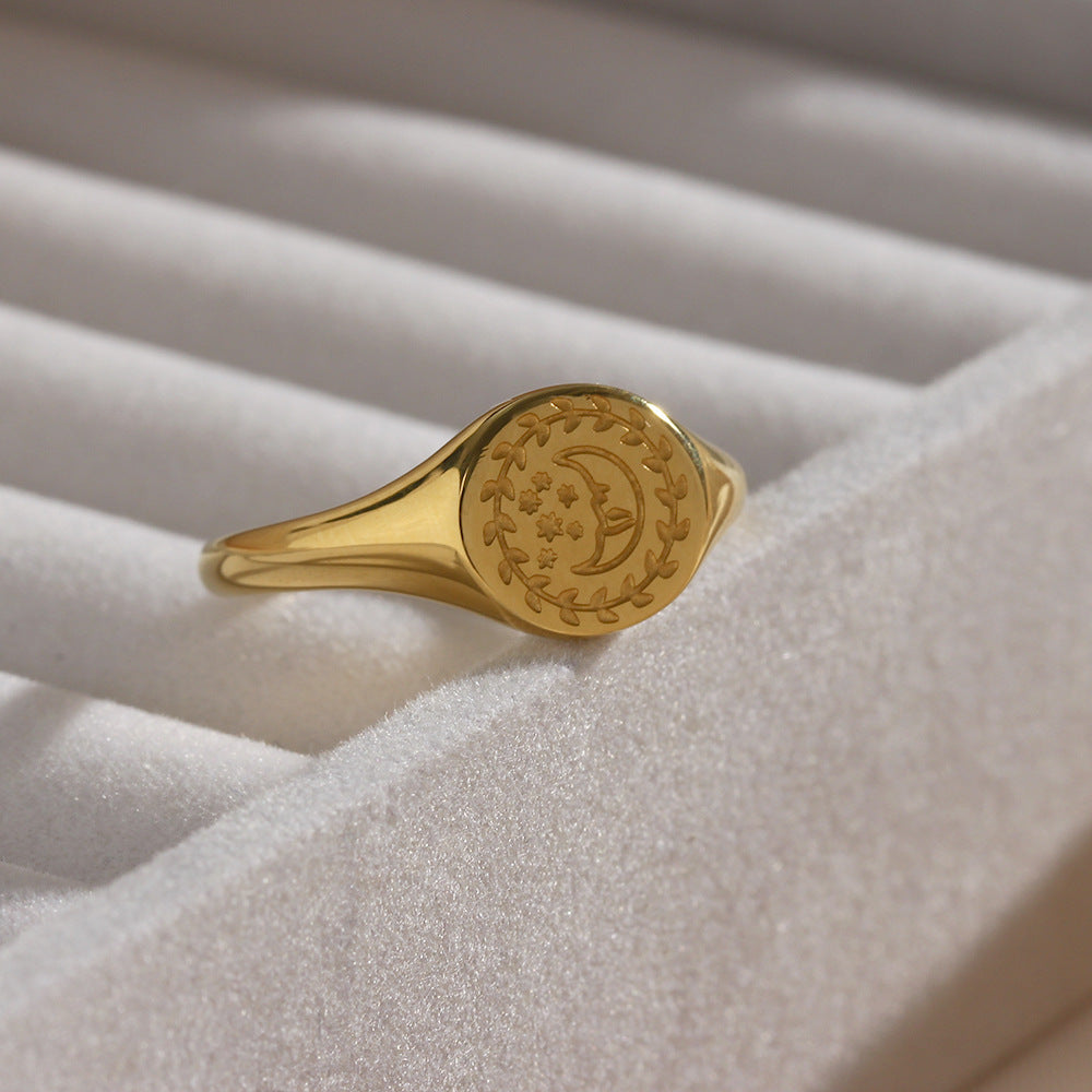 Solari Textured Dome Ring — Gold Edition