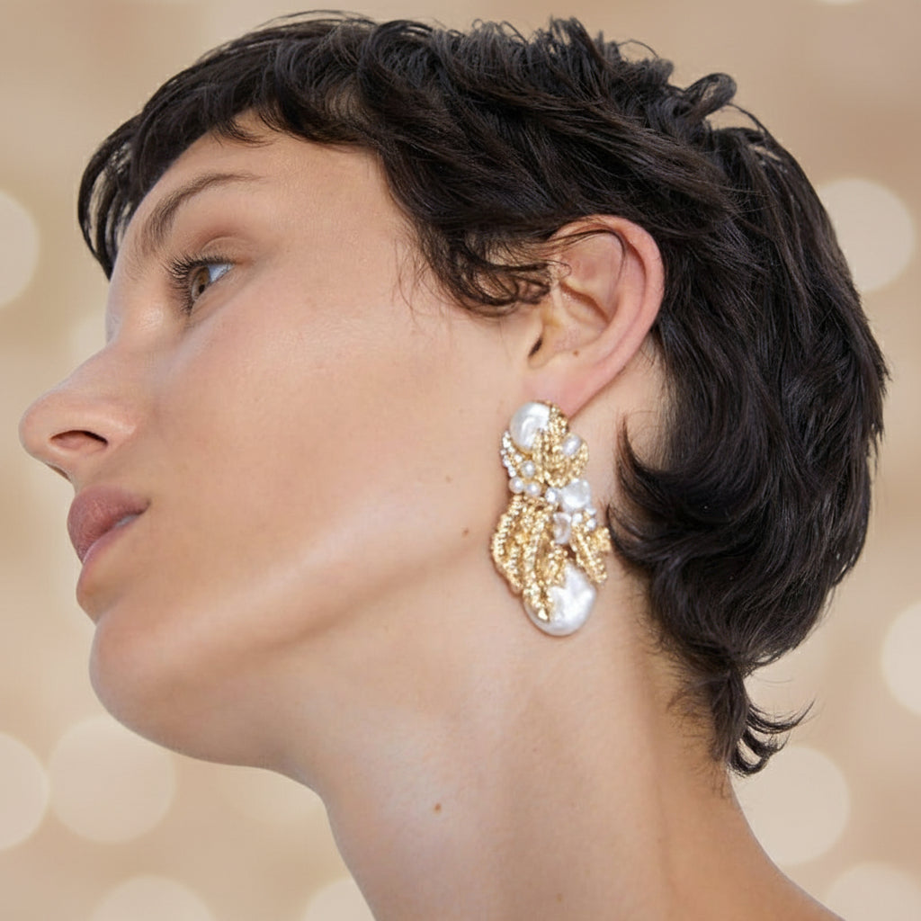 Golden Leaf Statement Earrings | Holiday Edition