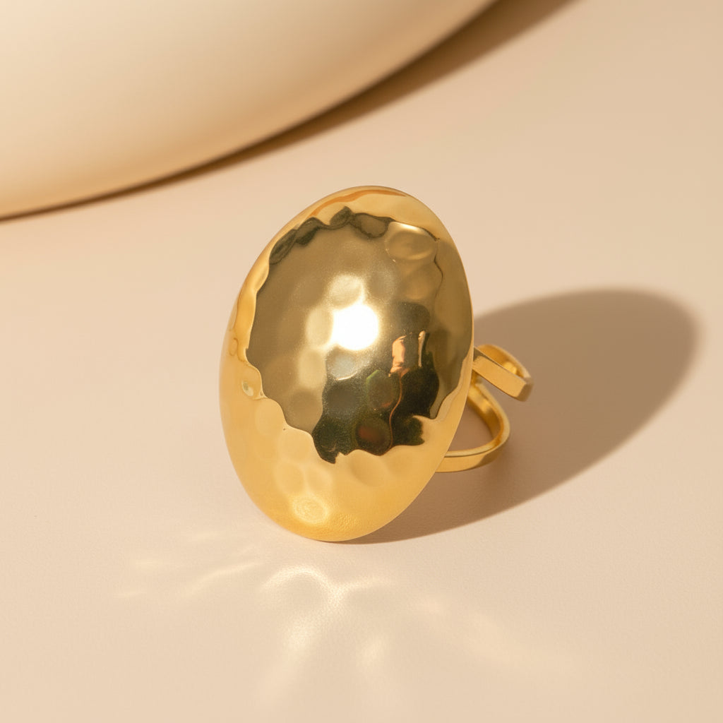 Hammered Dome Gold-Tone Ring