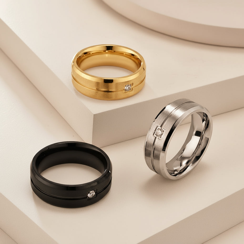 Classic Titanium Steel Ring | Gold, Silver & Black Editions - Unisex