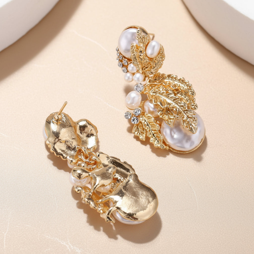 Golden Leaf Statement Earrings | Holiday Edition