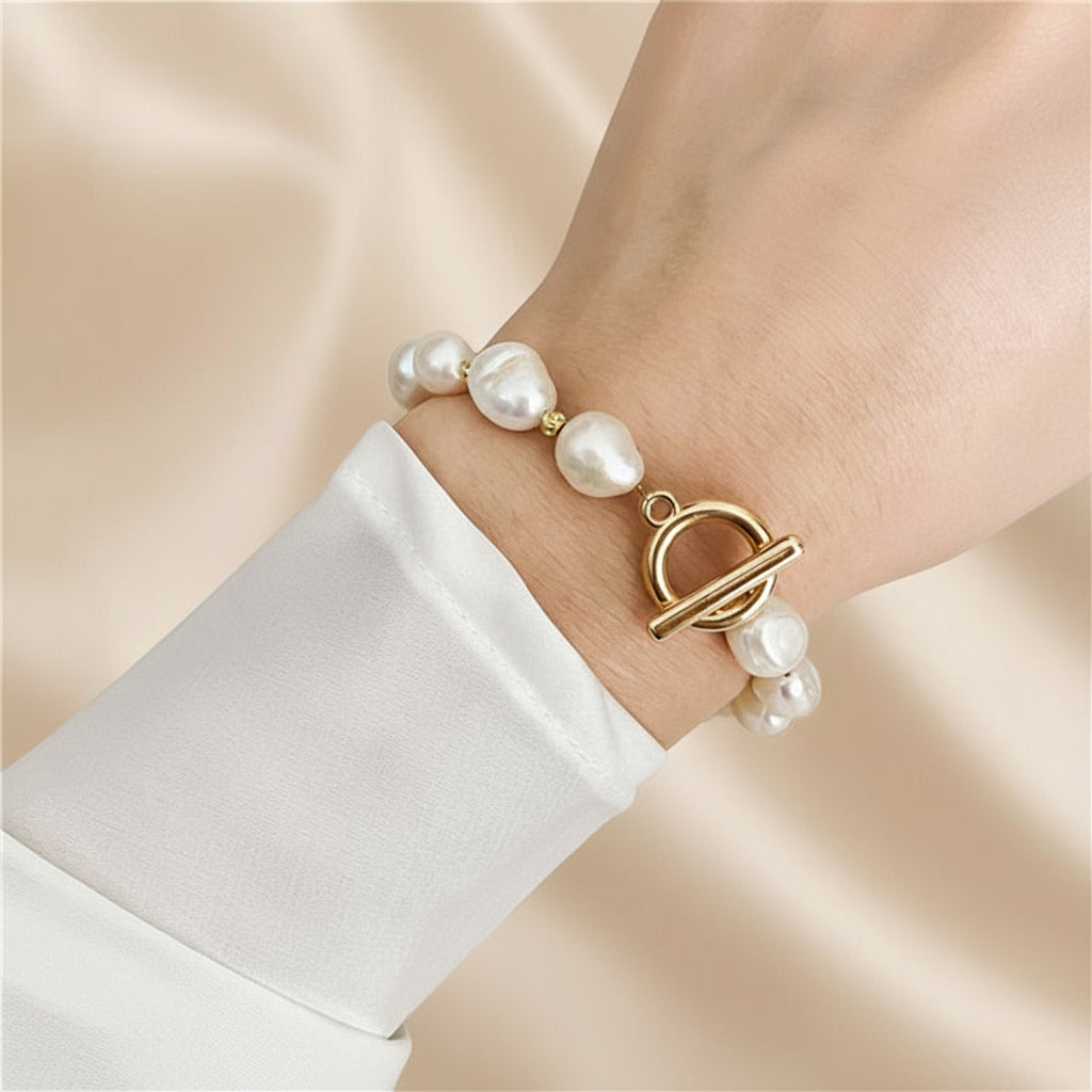 Round Gold Pearl Bracelet — Authentic Freshwater Pearls | Aimaro Curated Collection