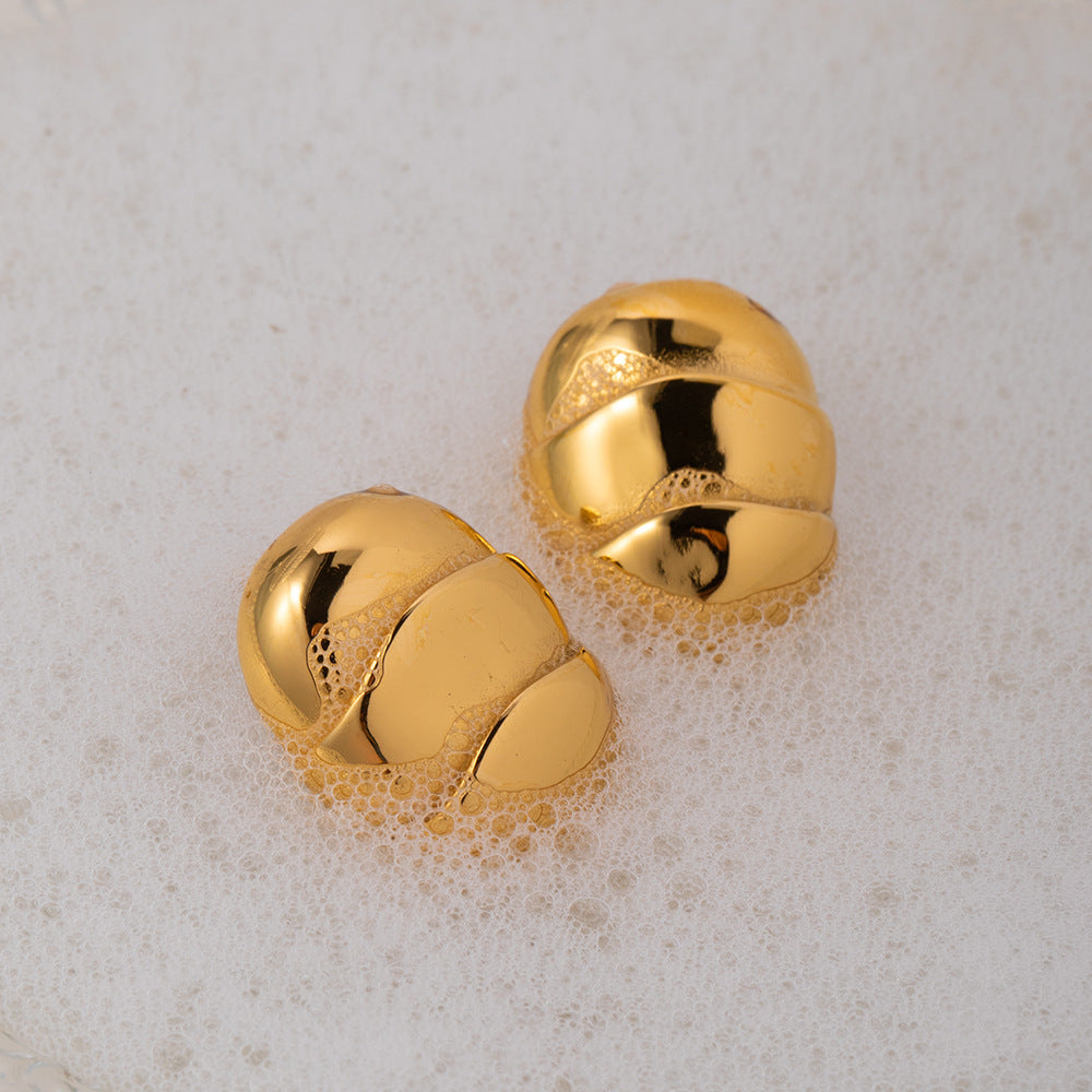 Sculpted Gold Curve Earrings