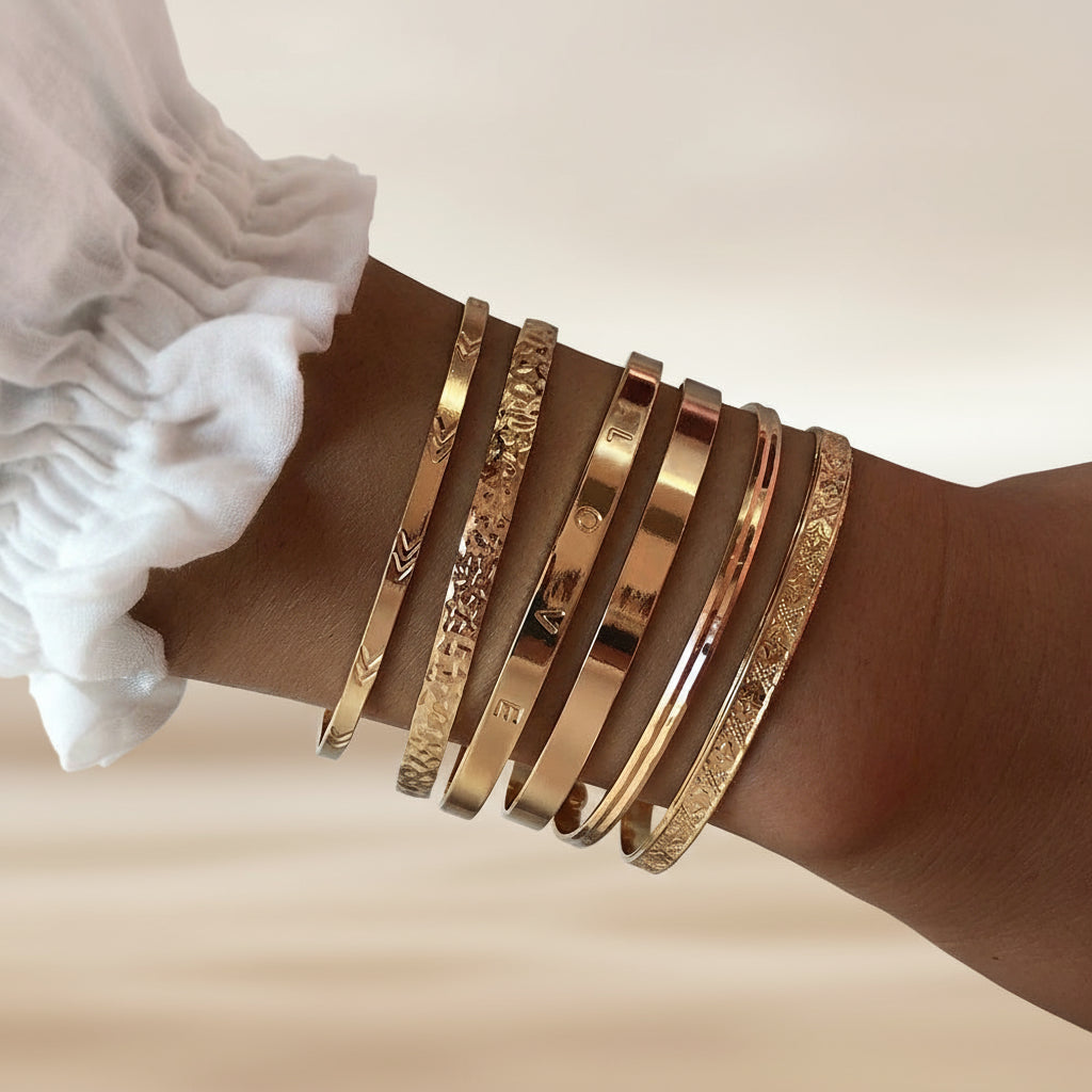 Gold Layered Bracelet Set