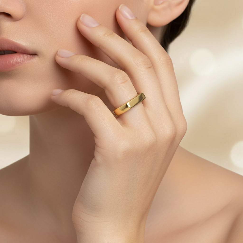 Sculptural Gold Band Ring