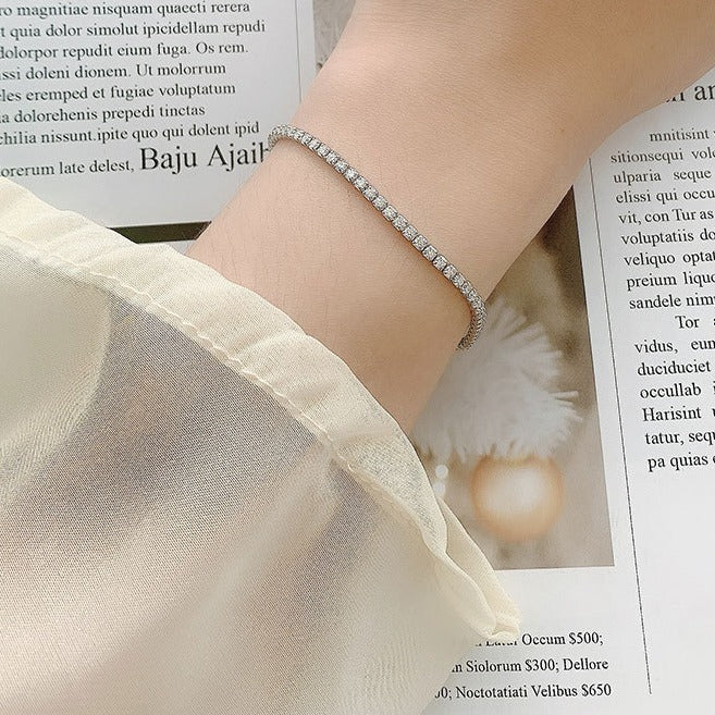 Sterling silver moissanite tennis bracelet