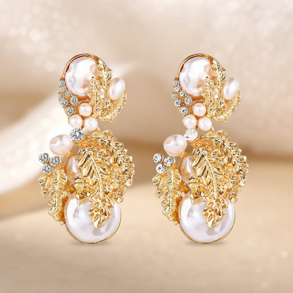 Golden Leaf Statement Earrings | Holiday Edition