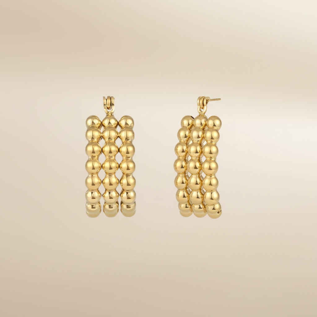 Gold-tone woven hoop earrings