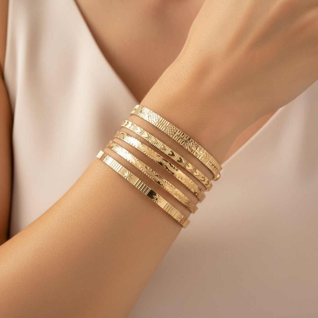 Gold Layered Bracelet Set