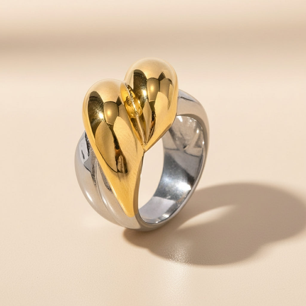 Wave Crest Ring — Dual Tone