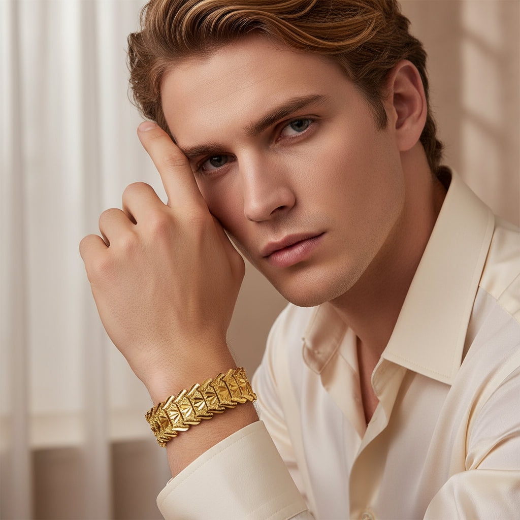 Korean Style Flower Bracelet - Gold Chain Edition