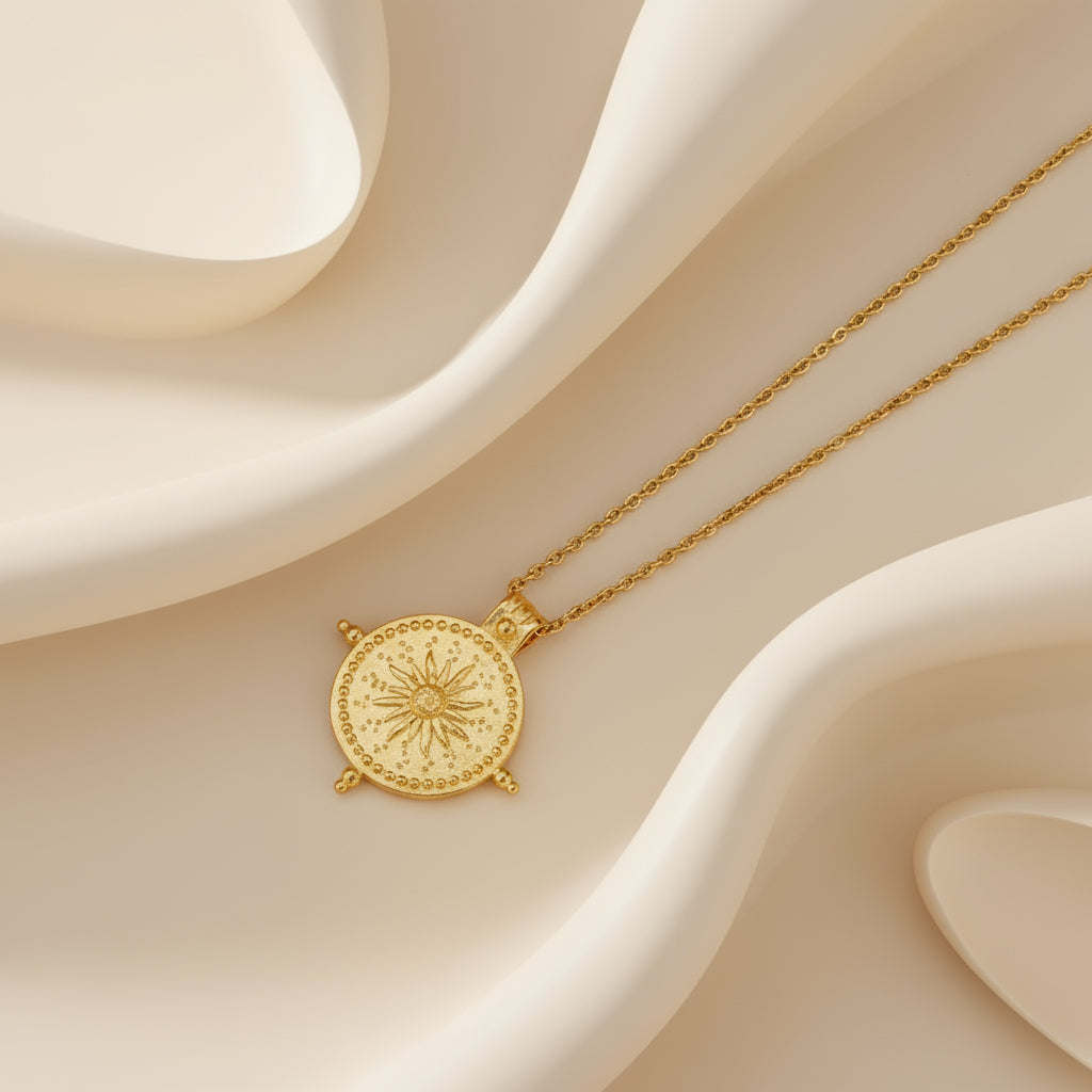 Gold Compass Necklace