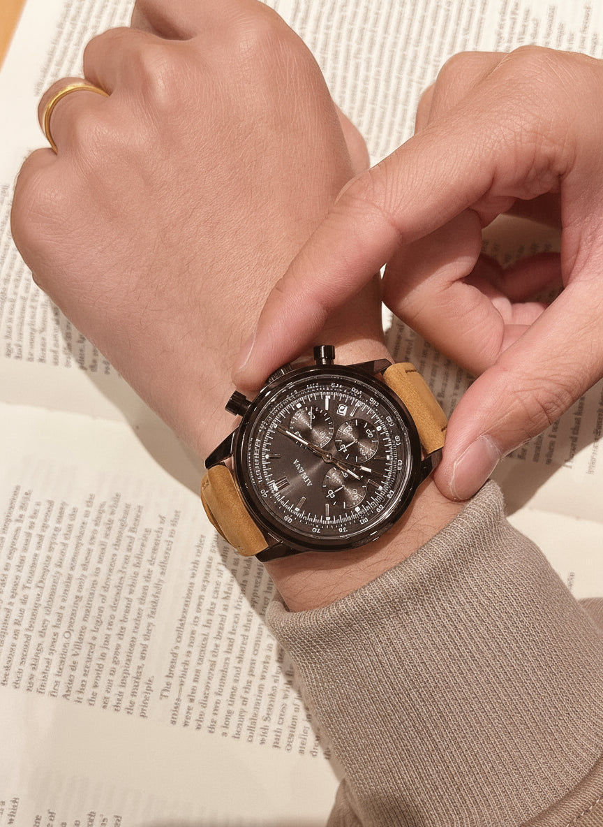 Chrono Leather Quartz Watch