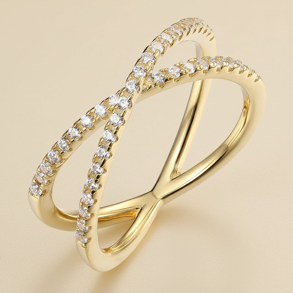 Crossover Pavé Band Ring