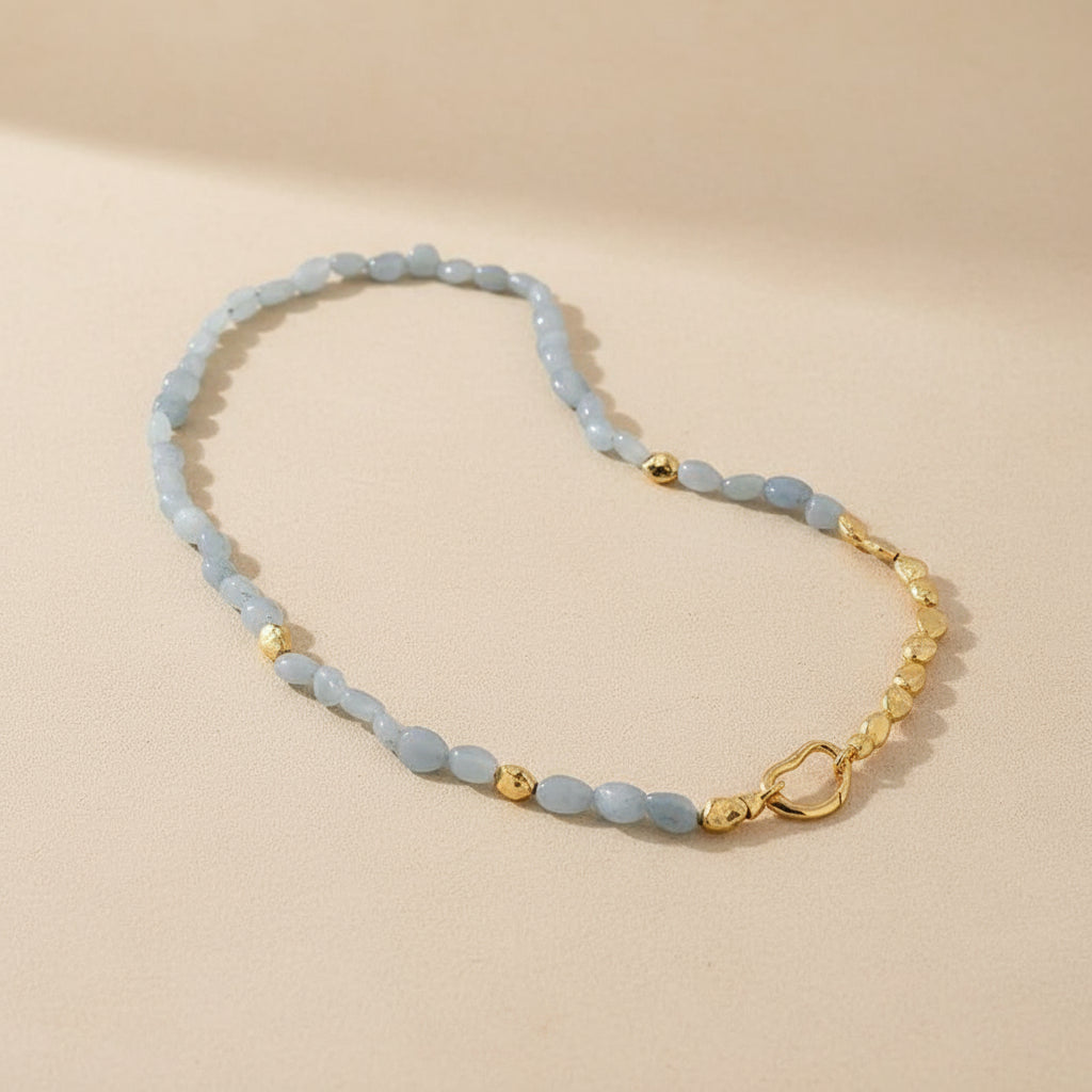 Aquamarine Chain Bracelet or Necklace Edition