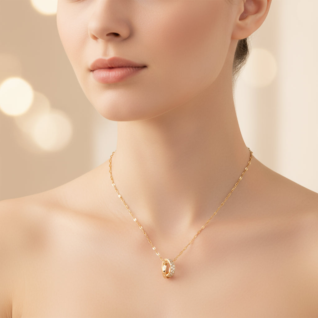 Double Ring Necklace — Titanium Steel | Gold, Silver & Rose Gold Finish