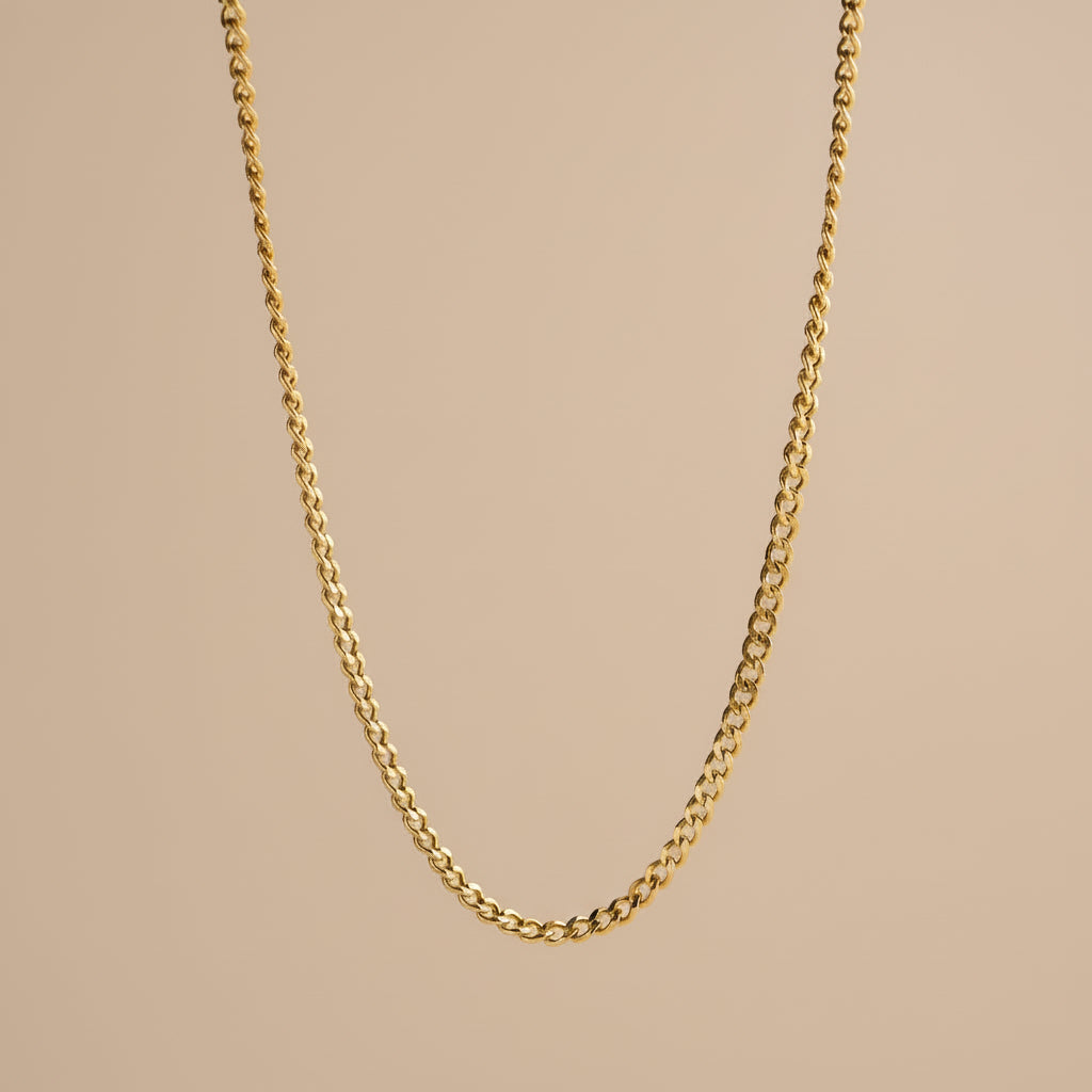 Gold Chain Necklace — 18K Gold-Plated Titanium Steel