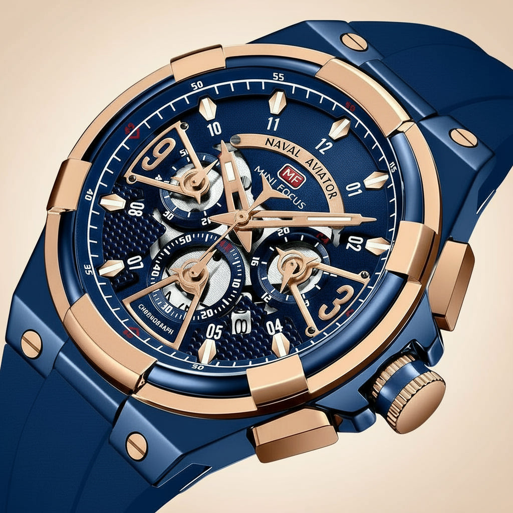 Luminous Steel Chronograph Watch for Men