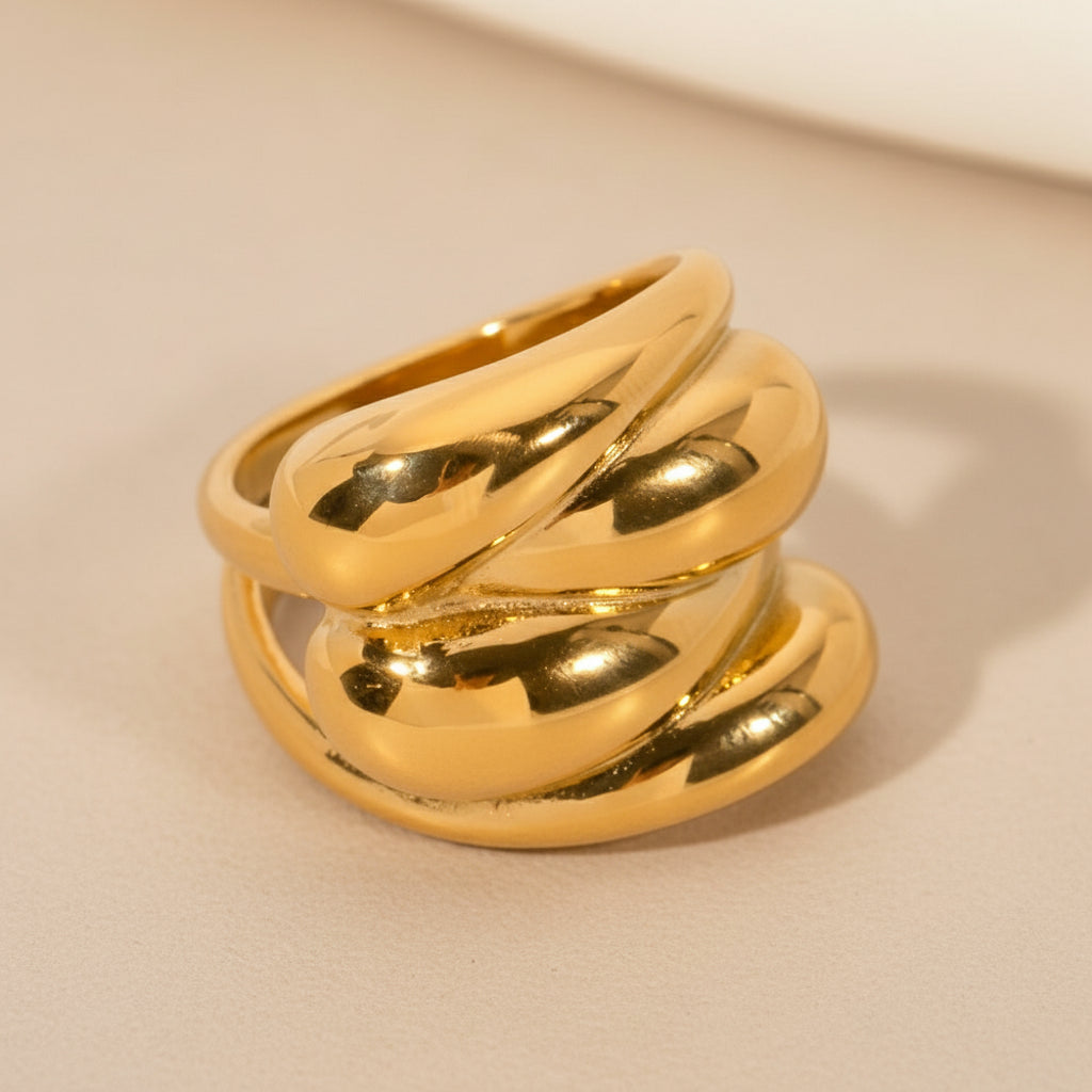 Gold Sculptural Statement Ring
