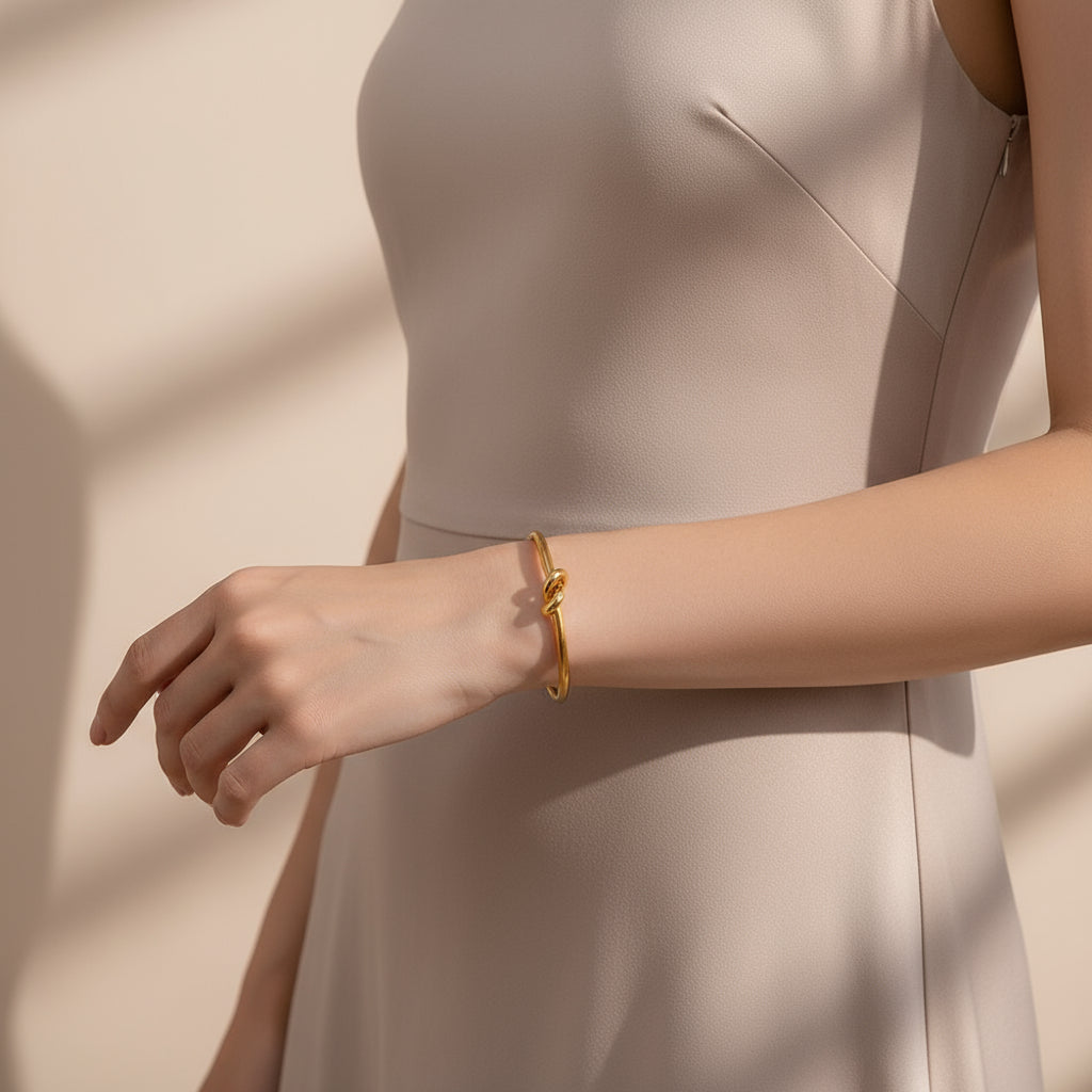 Classic Knotted Bracelet —  Gold Plated Stainless Steel