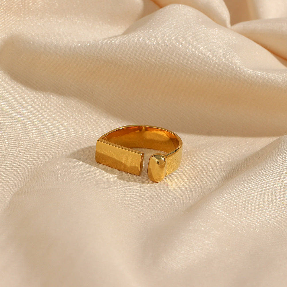 Geometric Open Band Ring in Gold Finish