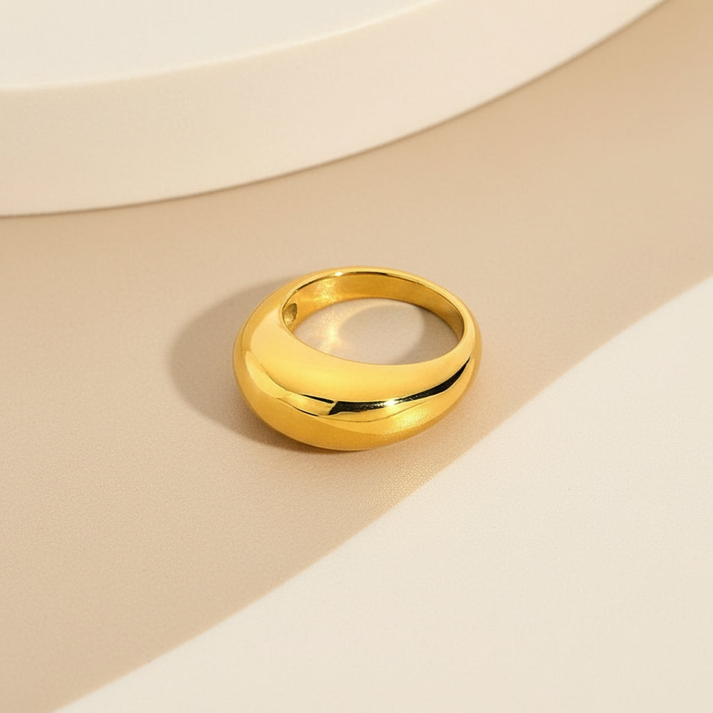 Polished Band Ring in Gold & Silver