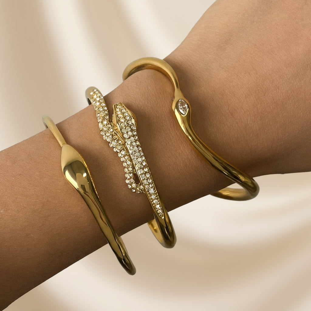 Minimalist Snake Bangles Bracelet (Set)