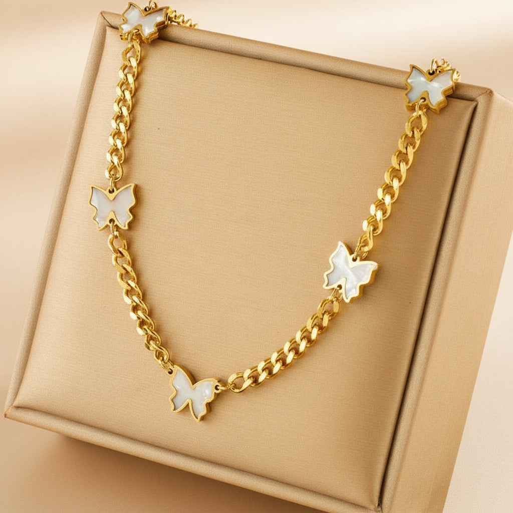 Butterfly Charm Necklace — Titanium Steel | Gold & Silver Finish