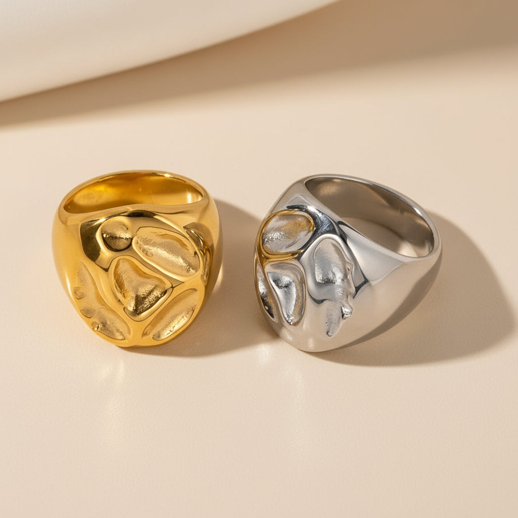 Sculptural Flow Ring | Autumn Gold & Silver Edition