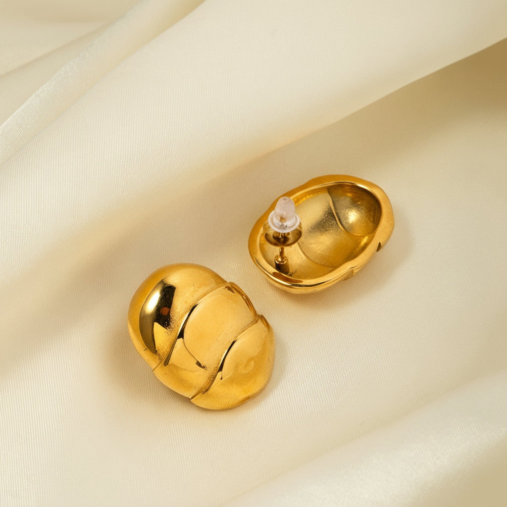 Sculpted Gold Curve Earrings