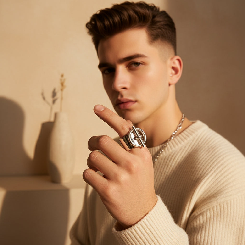 Sculptural Couple Rings in Gold or Silver