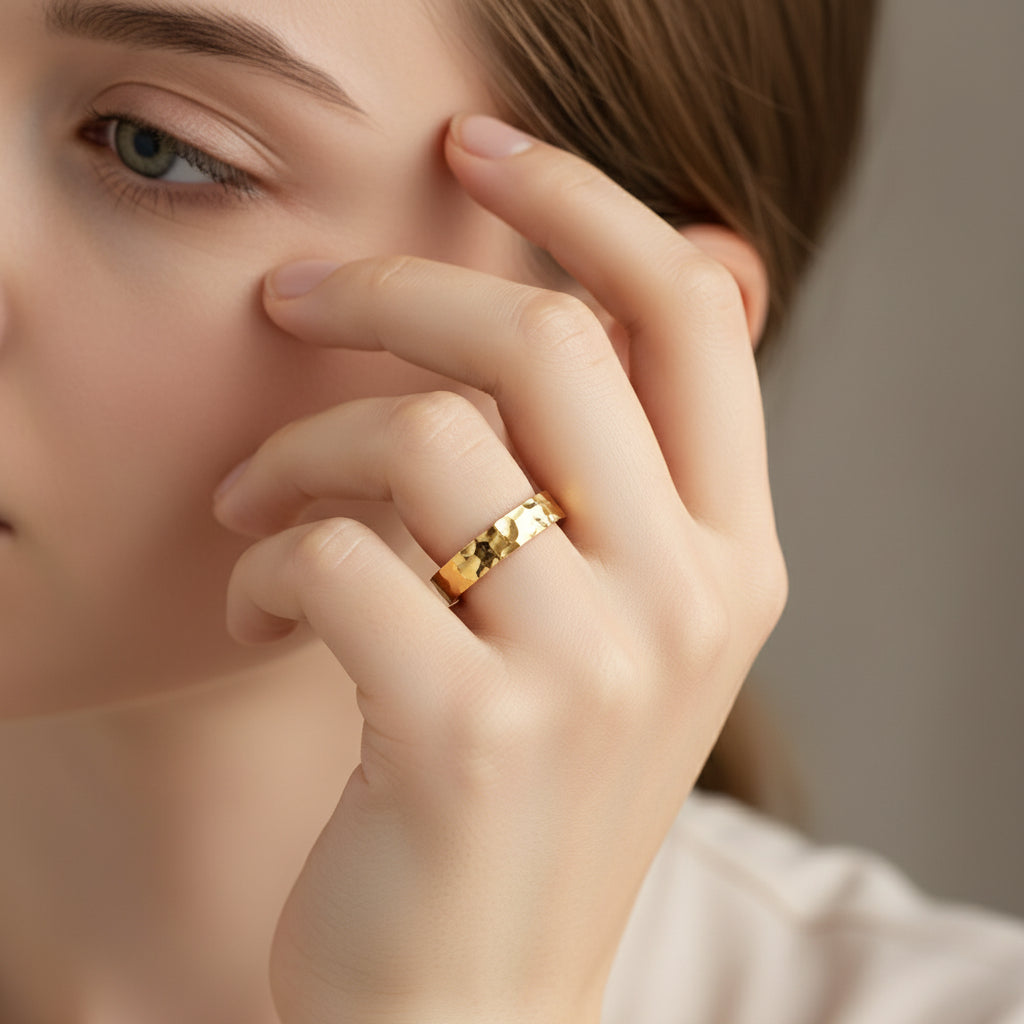 Hammered Gold Band | Titanium Edition