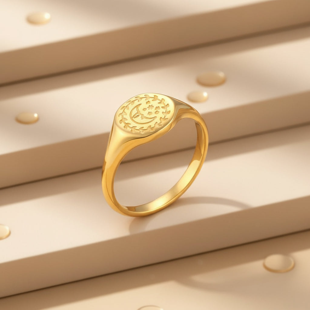 Solari Textured Dome Ring — Gold Edition
