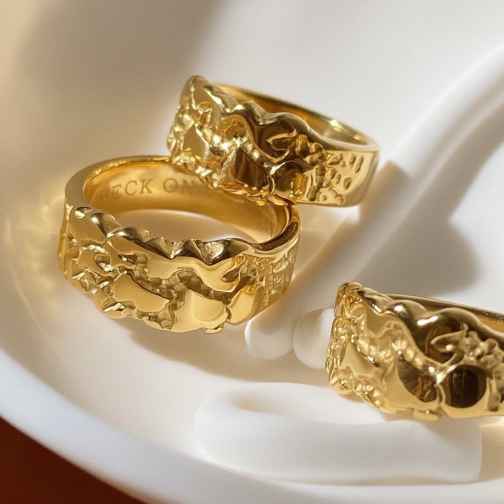 The Golden Nugget Ring | 18K Gold Titanium Edition