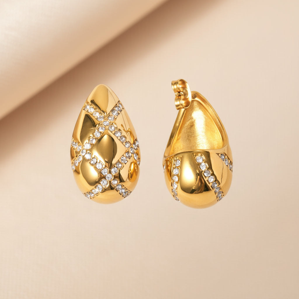 Gold-tone sculptural drop earrings