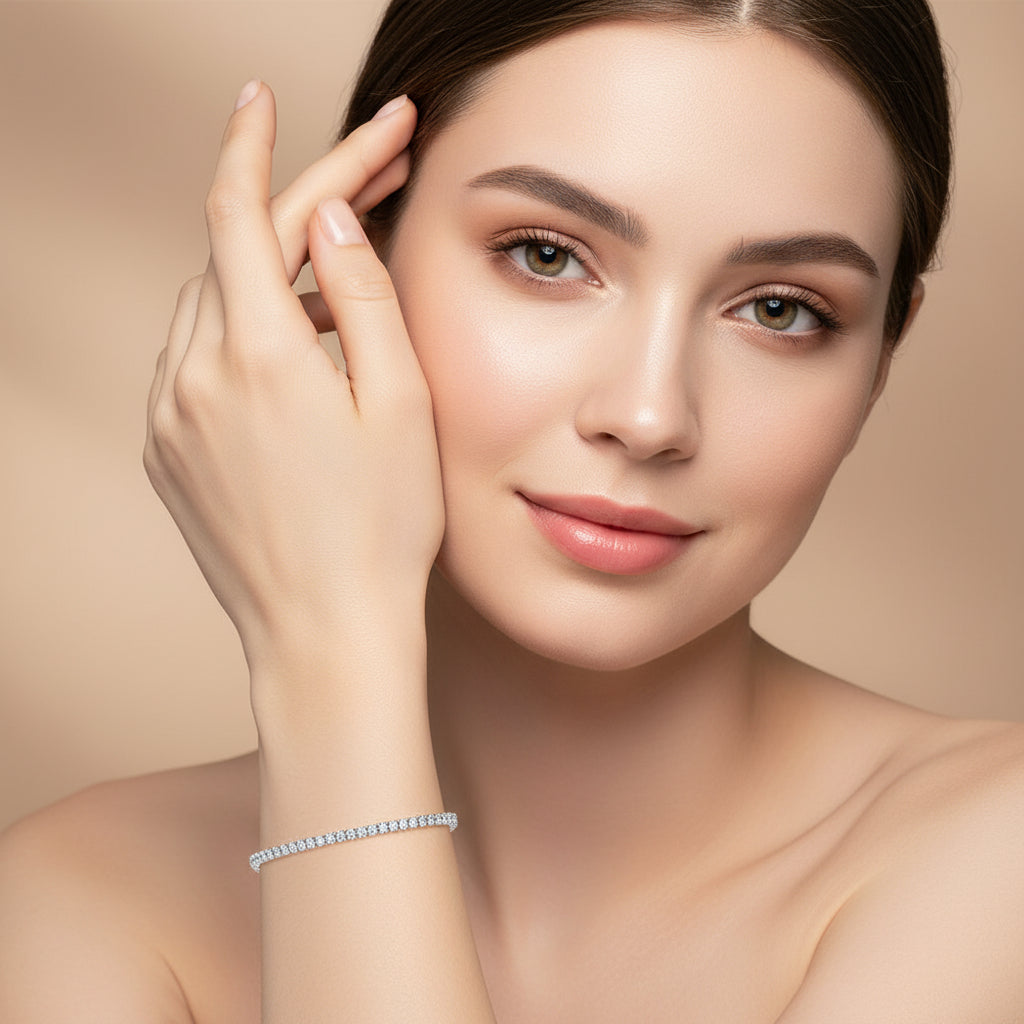 Sterling silver moissanite tennis bracelet