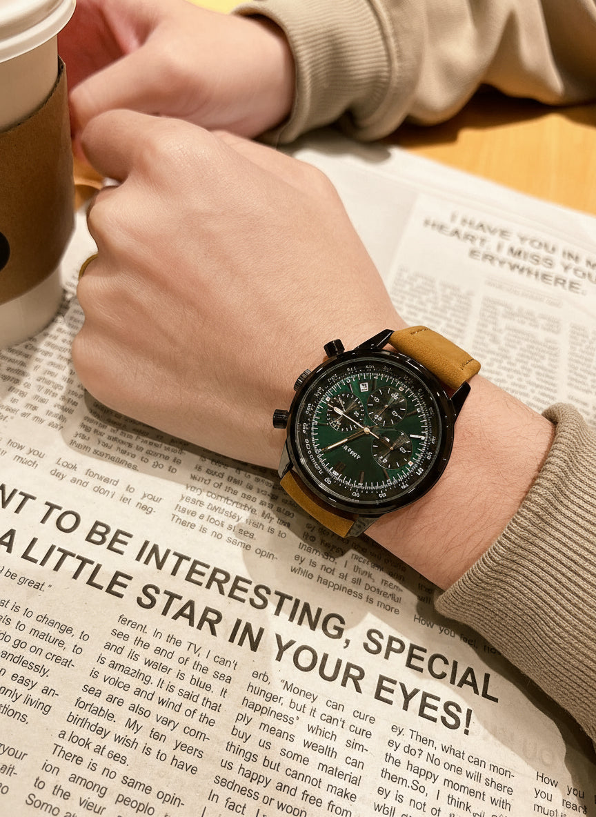 Chrono Leather Quartz Watch