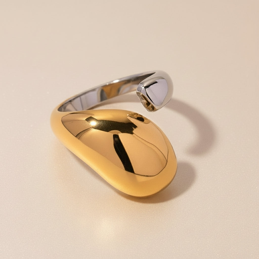 Sculptural Gold-Plated Band Ring