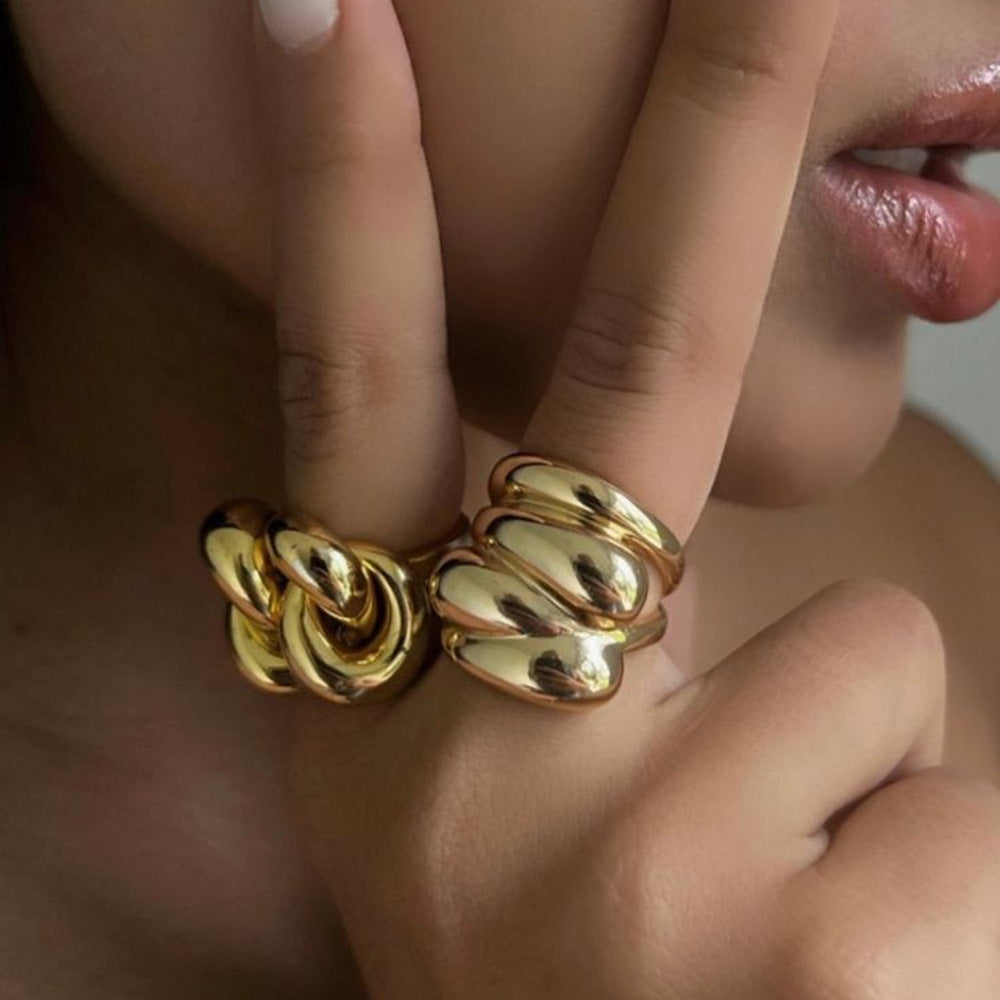 Gold Sculptural Statement Ring