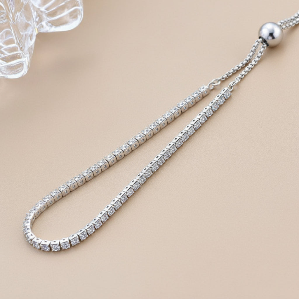 Sterling silver moissanite tennis bracelet